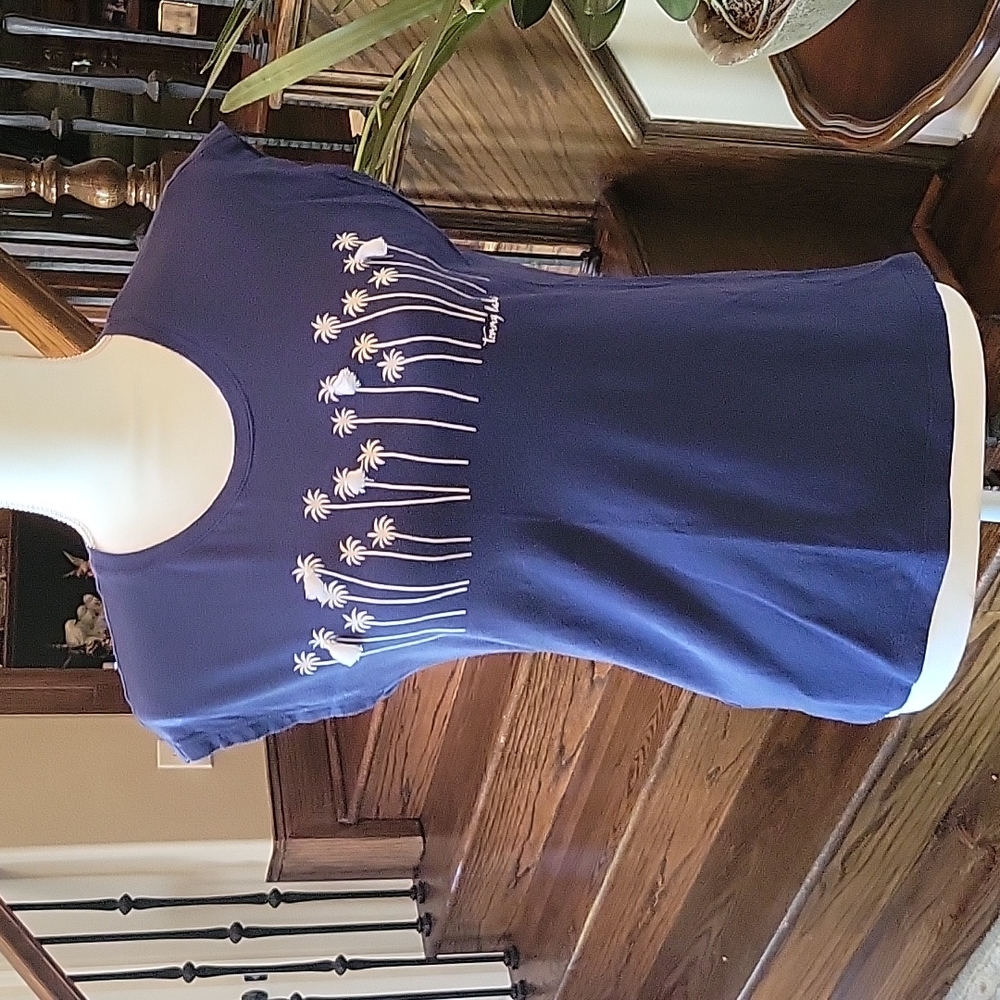 Tommy Bahama Navy/White Womens XXS Palm Tree Tee Shirt - Picture 1 of 8